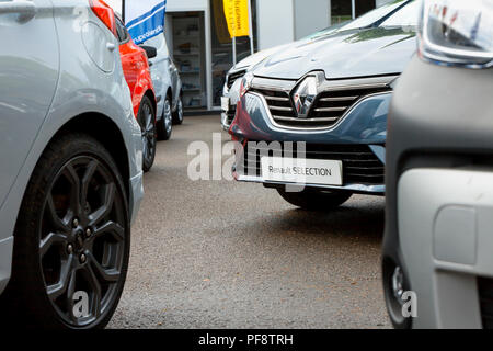 Marke Renault Autos an der Gijon Messe des Jahres 2018 ausgestellt. 8-16, 2018. Stockfoto