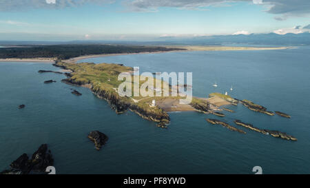 Luftaufnahme von llanddwyn Island auf Anglesey, Wales, Großbritannien Stockfoto