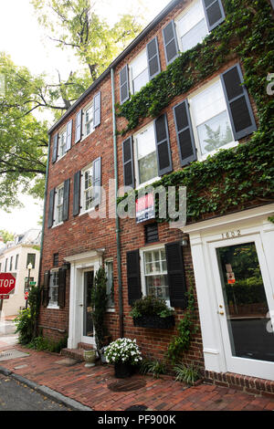 Reihenhäuser im Stadtteil Georgetown von Washington, DC. Stockfoto