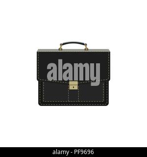 Farbe Vektor Bild. Portfolio, schwarz Aktentasche Abbildung Stock Vektor