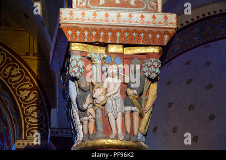 Frankreich, Puy de Dome, Issoire, Saint Austremoine abbatial Kirche vom 12. Jahrhundert, skulpturelle Capital // Frankreich, Puy-de-Dôme (63), Issoire, Abbatiale Stockfoto