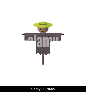 Farbe Bild. Vogelscheuche auf weißem Hintergrund Stock Vektor