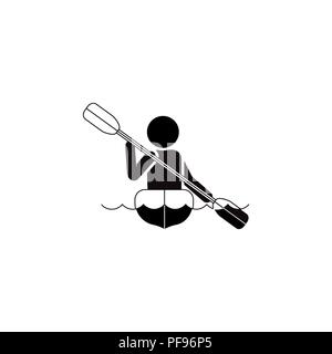 Vector Illustration. Rudern Symbol weiß auf schwarzem Hintergrund Stock Vektor