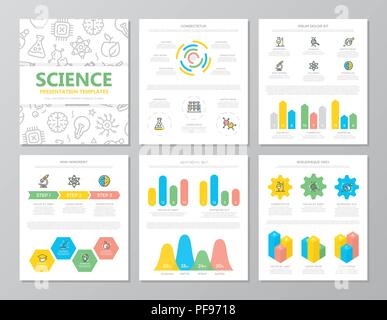 Vector Template für die universalzuführung Präsentation Folien mit Grafiken und Diagrammen. Stock Vektor