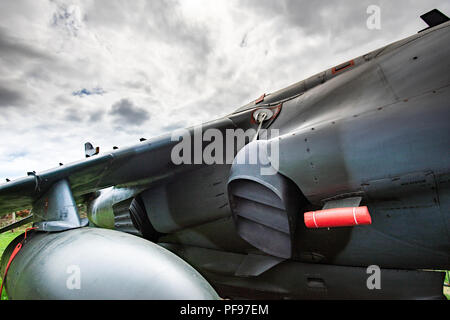 Die Harrier, informell als der Harrier Jump Jet, ist eine Familie von Jet-powered Angriff Flugzeug, vertikal/kurze Start- und Landebahn Stockfoto