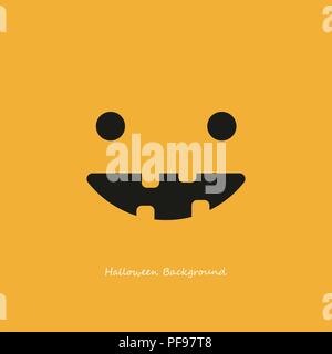 Halloween Hintergrund Konzept: Smile Ghost auf orangefarbenem Hintergrund wie ein Kürbis für Wallpaper, Poster, Werbung, Verkauf, Banner website. Stock Vektor