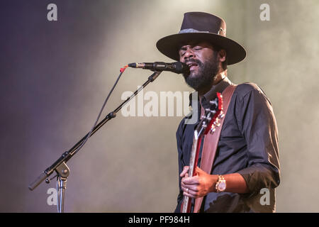 Us-amerikanischer Musiker und Schauspieler Gary Clark Jr. live bei der 26 Blue Balls Festival in Luzern, Schweiz Stockfoto