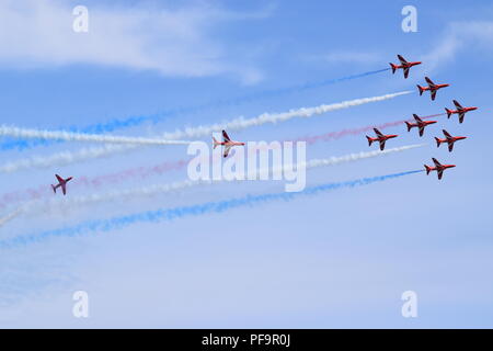 Eastbourne Airshow 2018 Rote Pfeile (1 von 2) Stockfoto