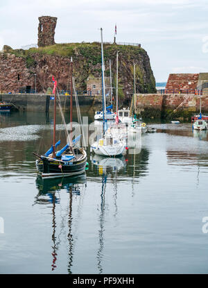 Fischerboote in Hafen, Dunbar, East Lothian, Schottland, Großbritannien Stockfoto