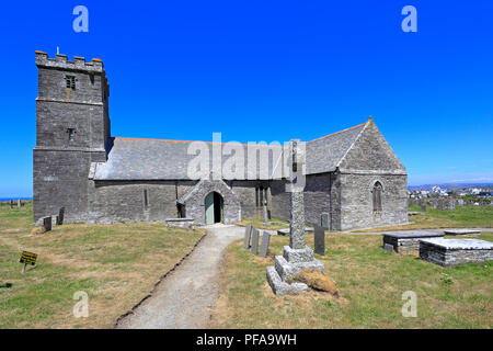 St. Materiana's Kirche, Tintagel, Cornwall, England, Großbritannien. Stockfoto