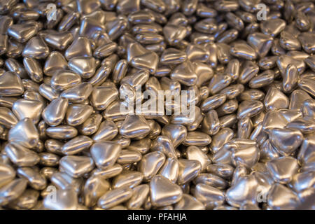 Silber Herz Hintergrund. Valentines Tag Konzept. Stockfoto