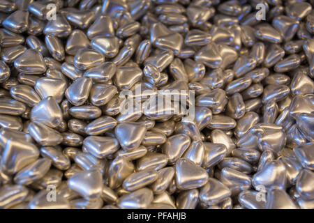 Silber Herz Hintergrund. Valentines Tag Konzept. Stockfoto