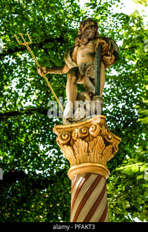 Statue von Neptun in Ulm, Deutschland Stockfoto