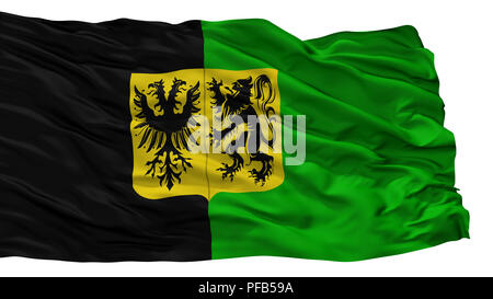 Flagge Ninove, Belgien, isoliert auf weißem Hintergrund Stockfoto