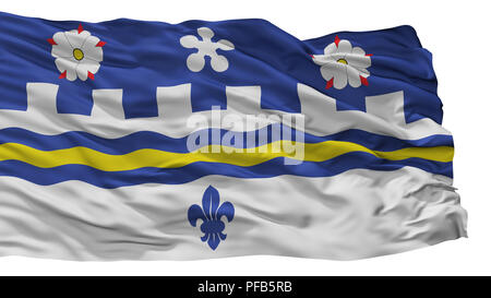 Flagge der Stadt Coquitlam, Kanada, British Columbia, Provinz, isoliert auf weißem Hintergrund Stockfoto