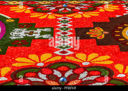 Brüssel, Belgien - 16. August 2018: Blume Teppich auf Grand Place in Brüssel, Belgien. Stockfoto