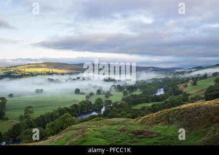 Middleton-in-Teesdale, County Durham, UK. Dienstag 21. August 2018. UK Wetter. Es war ein nebliger Start in den Tag in der North Pennines in der Nähe von Middleton-in-Teesdale. Die Prognose ist für den Nebel mit sonnigen Perioden der Entwicklung am Nachmittag zu löschen. Quelle: David Forster/Alamy leben Nachrichten Stockfoto