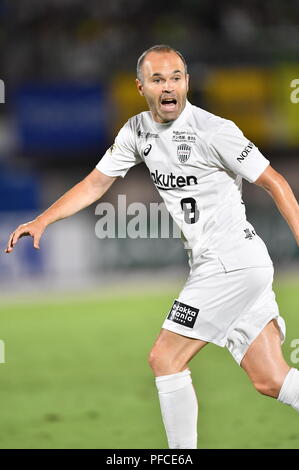 Kanagawa, Japan. 19 Aug, 2018. Andres Iniesta (vissel) Fußball: 2018 J1 Liga Match zwischen Shonan Bellmare 0-2 Vissel Kobe an Shonan BMW Stadion Hiratsuka in Kanagawa, Japan. Quelle: LBA/Alamy leben Nachrichten Stockfoto