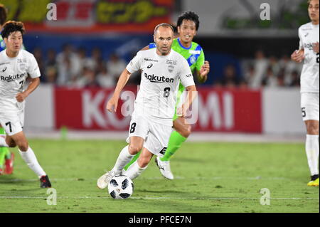 Kanagawa, Japan. 19 Aug, 2018. Andres Iniesta (vissel) Fußball: 2018 J1 Liga Match zwischen Shonan Bellmare 0-2 Vissel Kobe an Shonan BMW Stadion Hiratsuka in Kanagawa, Japan. Quelle: LBA/Alamy leben Nachrichten Stockfoto
