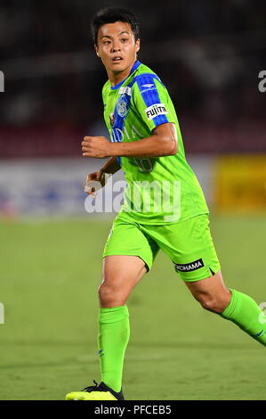 Kanagawa, Japan. 19 Aug, 2018. Mitsuki Saito (Bellmare) Fußball: 2018 J1 Liga Match zwischen Shonan Bellmare 0-2 Vissel Kobe an Shonan BMW Stadion Hiratsuka in Kanagawa, Japan. Quelle: LBA/Alamy leben Nachrichten Stockfoto