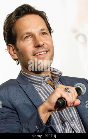 Tokio, Japan. 21 Aug, 2018. Amerikanische Schauspieler Paul Rudd besucht eine besondere Fan Meeting für den Film Ant-Man und die Wespen am 21. August 2018, Tokio, Japan. Die Darsteller besucht Japan die Ant-Man Sequel, die in Japan am 31. August veröffentlicht werden, zu fördern. Credit: Rodrigo Reyes Marin/LBA/Alamy leben Nachrichten Stockfoto