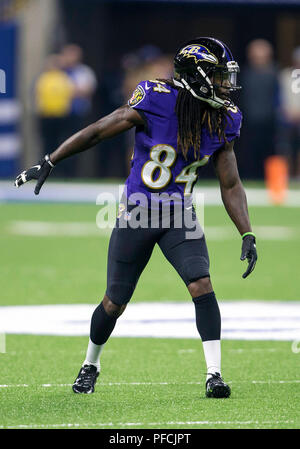 August 20, 2018: Baltimore Ravens tight end Darren Waller (84) Während der NFL Football preseason Spiel Aktion zwischen der Baltimore Ravens und die Indianapolis Colts im Lucas Oil Stadium in Indianapolis, Indiana. Baltimore besiegt Indianapolis20-19. Johann Mersits/CSM. Stockfoto