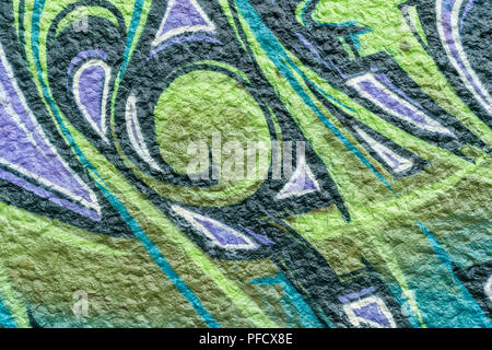 Street Art. Bunten Graffiti an der Wand. Detail eines Graffiti. Stockfoto