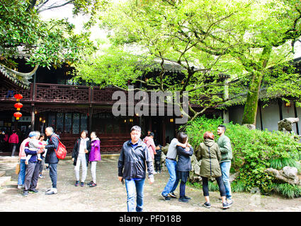 Venedig des Ostens, Venedig des Ostens, Tongli, in der Nähe von Shanghai, Touristen, Boote, Stocherkähne, Stochern, Provinz Jiangsu, Volksrepublik China, Republik China, Volksrepublik China Stockfoto