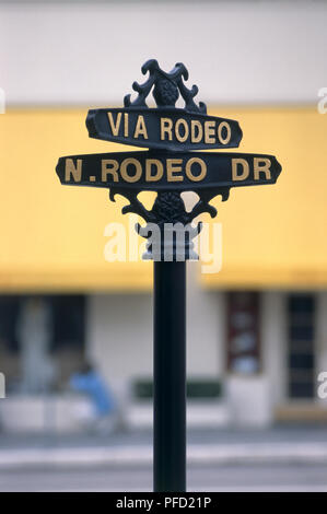 USA, Kalifornien, Los Angeles, Beverly Hills, Rodeo Drive, Schild, close-up Stockfoto