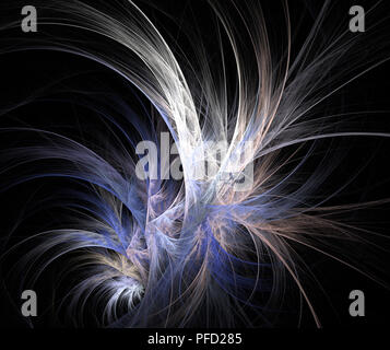 Eine abstrakte computergenerierte Fraktale Design. Abstrakt fractal Farbe Textur. Abstraktes Fraktale auf schwarzen Hintergrund, 2D-Darstellung Stockfoto