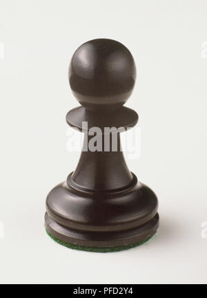 Schwarze hölzerne Staunton pawn chesspiece. Stockfoto