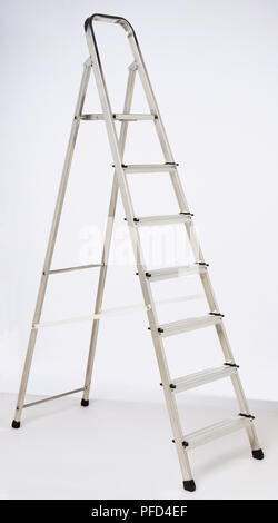 Metall Trittleiter, entfaltete. Stockfoto