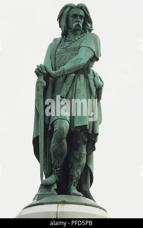 Statue von Vercingetorix, der Anführer der Gallier, Alise-Sainte-Reine, Frankreich. Stockfoto