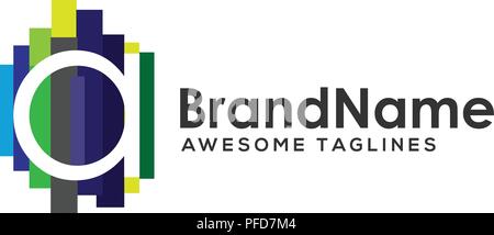 Schreiben ein Logo mit bunten Farbstreifen, Brief ein Logo bunte streifen design template Elemente. Logo initial ein Business Corporate Stock Vektor