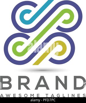 Abstrakte Business Color Vector Logo, Schreiben dp-Business Logo, Business Logo Design logo Eps 10 Firmenlogo das Symbol Verbindungen Business Logo Stock Vektor