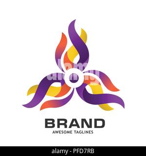 Abstrakte Kunst bunte Dreieck vektor Logo Design Vector. Vektor Feuer Flamme farbenfrohes Design Elemente. Feuer Flamme kreative Symbol. Stock Vektor