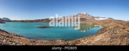 Ansicht des Signehamna, einer natürlichen Bucht und Hafen in Albert ich in Spitzbergen, Svalbard, Norwegen Land. Stockfoto