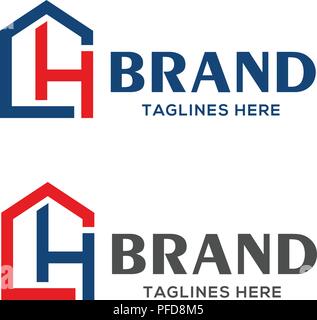 Schreiben CH Immobilien logo, Immobilien logo Konzept Abbildung, Brief CH als Haus logo Vektor Stock Vektor