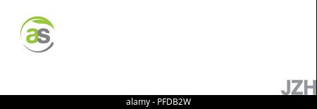 Kreatives Schreiben als mit Kreis grünes Blatt ökologie Natur element Vektor, Brief als Logo und abstrakten organischen leaf Logo Stock Vektor