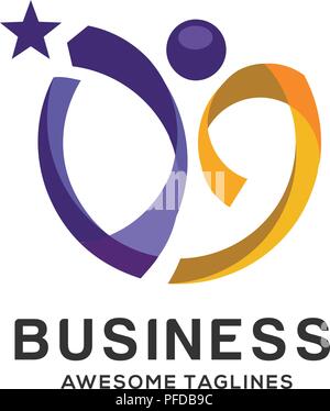 Abstrakte farbenfrohe Kreis menschliche Figur aktiv Fitness logo Vorlage Stock Vektor