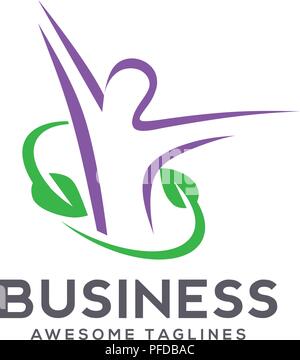 Menschlichen Charakter logo Zeichen Health Care logo Zeichen, Gesundheitswesen Vektor logo Konzept Abbildung. Gesundheit logo unterzeichnen. Gesund-Logo. Menschlichen Charakter logo Zeichen Stock Vektor