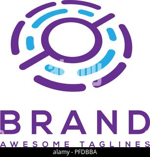 Abstrakte Kreis Technologie Logo Design vorlage, Kreis Wissenschaft Medizin Logo, universelle Energie tech Planeten Sterne atom app Vektor icon. Stock Vektor