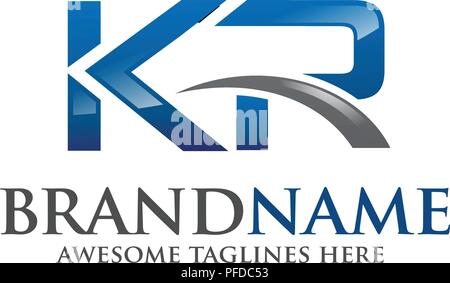 Schreiben KR elegantes Konzept für Alphabetisch Logo Design Konzepte. Stock Vektor