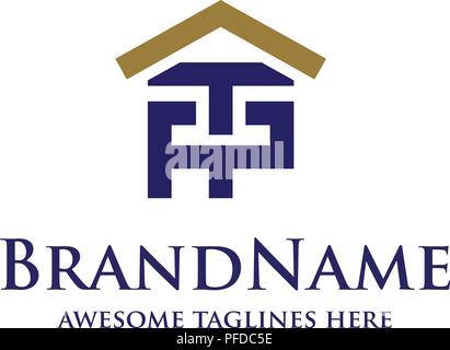 Schreiben PT Immobilien logo, Immobilien logo Konzept Abbildung Stock Vektor