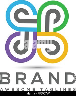 Abstrakte Buchstaben H Logo Design template Elemente. abstrakte Buchstaben P, Business corporate Buchstabe P Logo Design Vector Stock Vektor