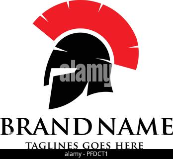 Spartan Helmen logo, Antiquitäten spartanischen Krieger Helm vektor design Stock Vektor