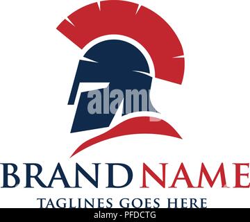 Spartan Helmen logo, Antiquitäten spartanischen Krieger Helm vektor design Stock Vektor