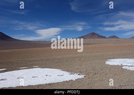 Wüstenlandschaft in der Wüste Siloli, Bestandteil der Reserva Eduardo Avaroa, Bolivien Stockfoto