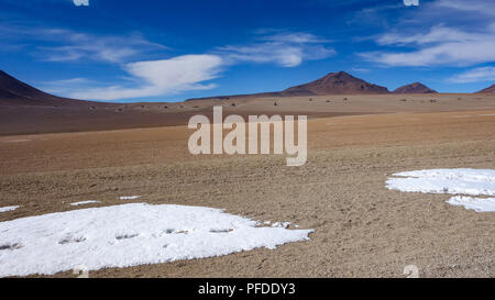 Felsformationen und vulkanische Landschaften des Salvador Dali Wüste, Reserva Eduardo Avaroa, Sud Lipez Provinz, Bolivien Stockfoto