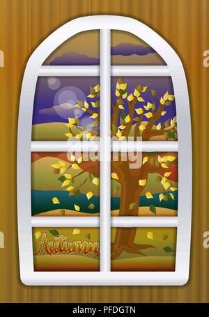 Herbst Jahreszeit Karte, Vektor, Abbildung Stock Vektor